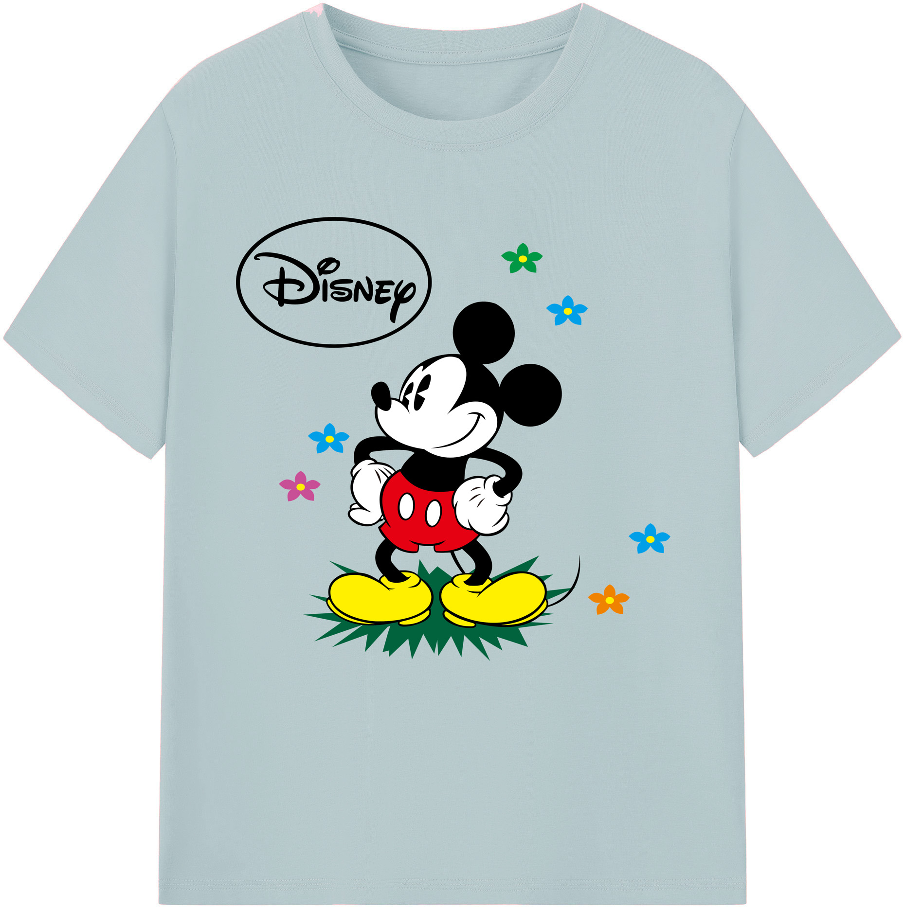（画像用） ミッキーマウス Mickey Mouse 綿100％半袖Tシャツ（フロントプリント）